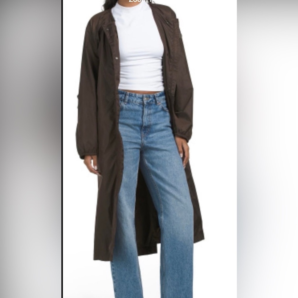 Women's Brown Long rain Coat by Save A Duck
